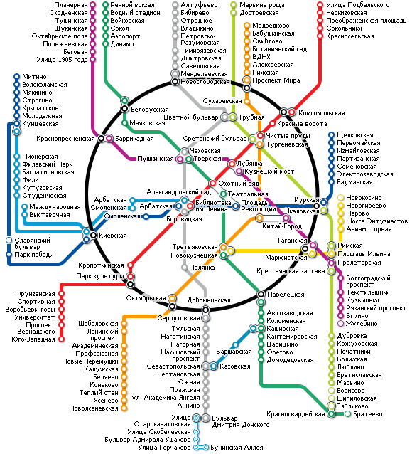 Схема метро (Карта метро Москвы)